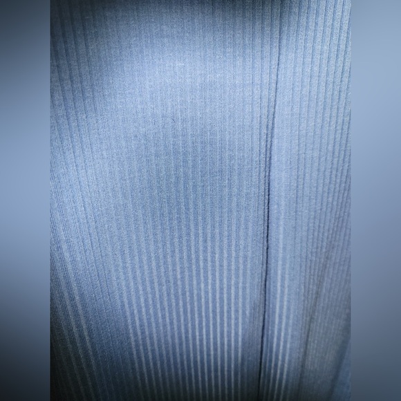 Ribbed light blue bodycon dress - Picture 3 of 5